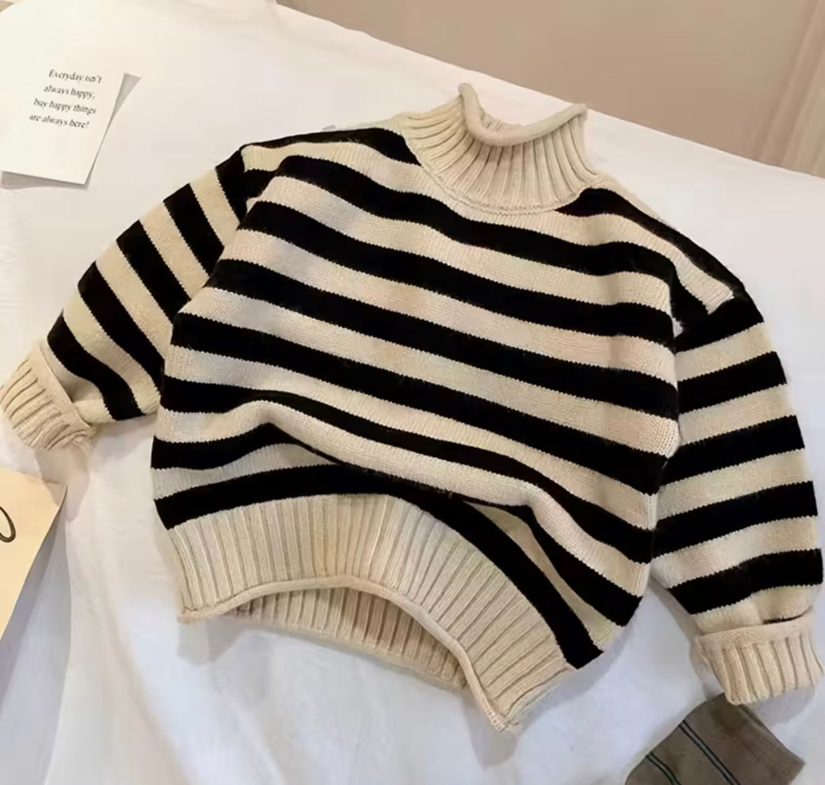 Striped Mock Neck