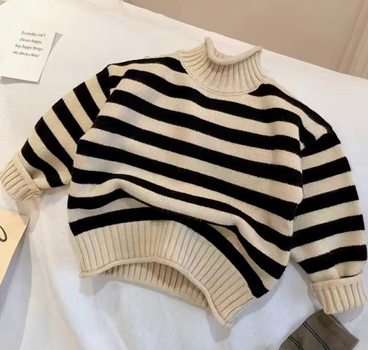 Striped Mock Neck