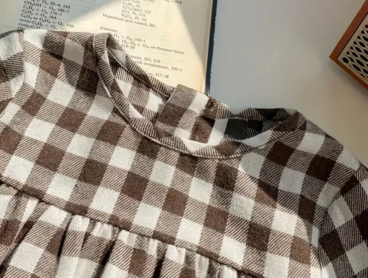 Gingham Long Sleeve Dress