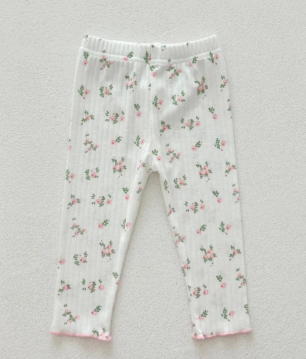 Ribbed Floral Pajama Set