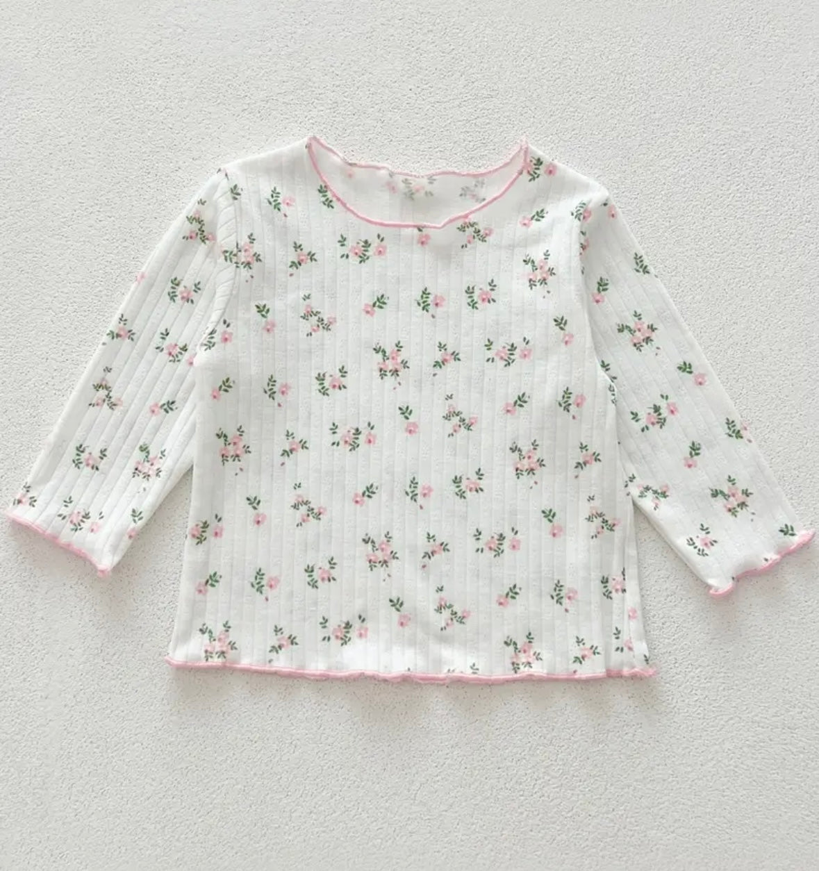 Ribbed Floral Pajama Set