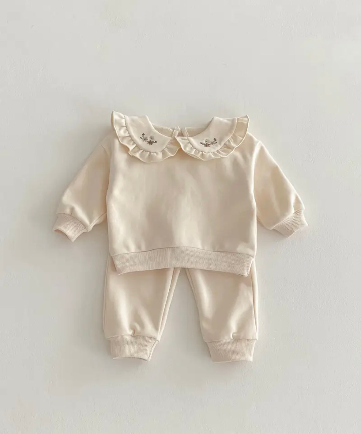 Floral Collar Sweat Set