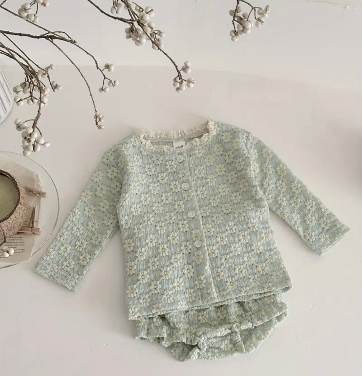 Hollow Floral Romper Suit