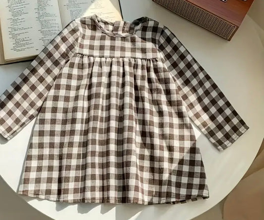 Gingham Long Sleeve Dress