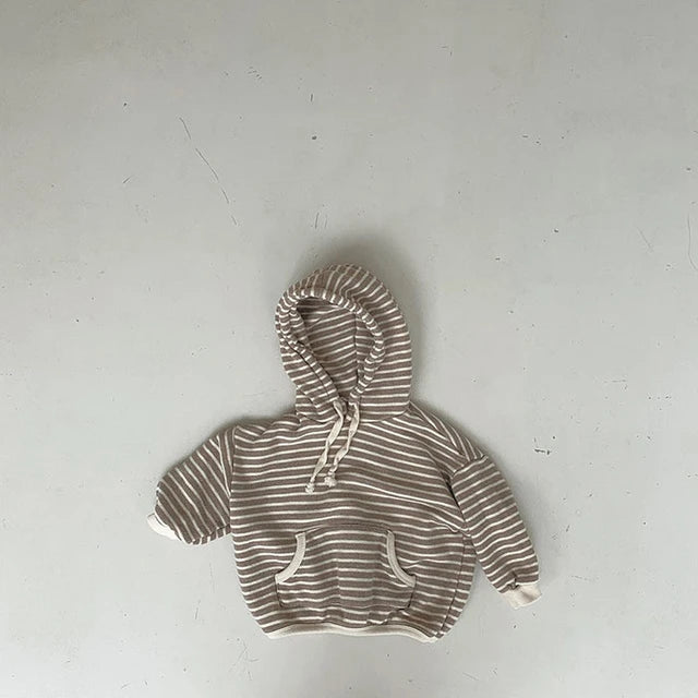 Striped drawstring hoodie