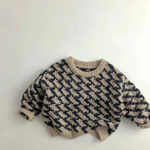 Check Knit Pullover