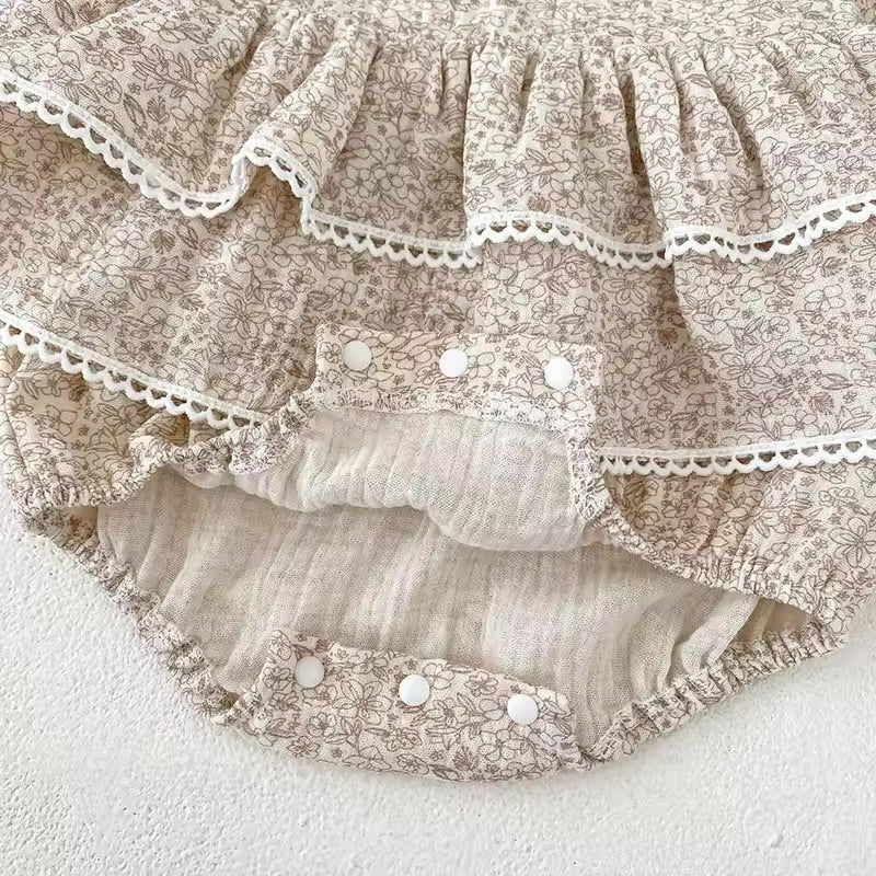 Floral Collared One Piece
