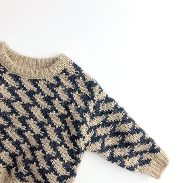 Check Knit Pullover