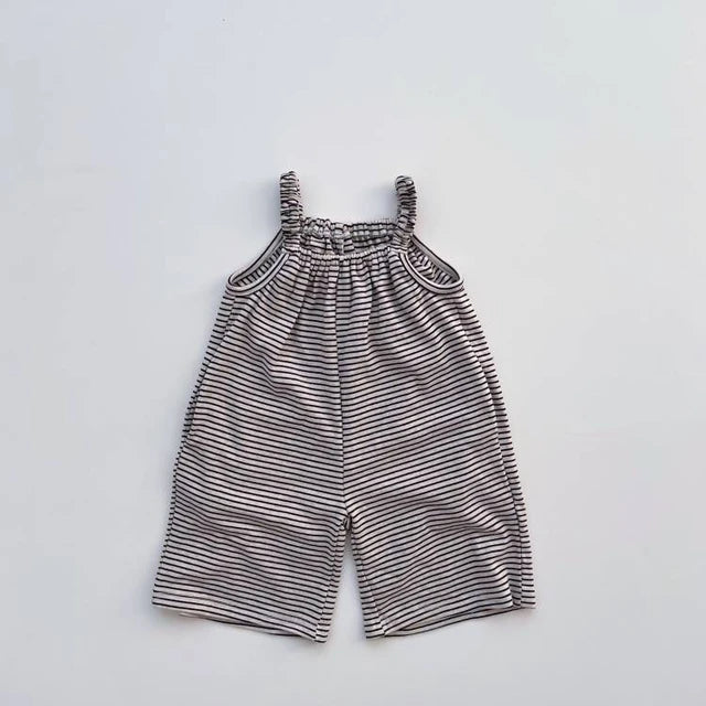 Striped Cotton Overalls
