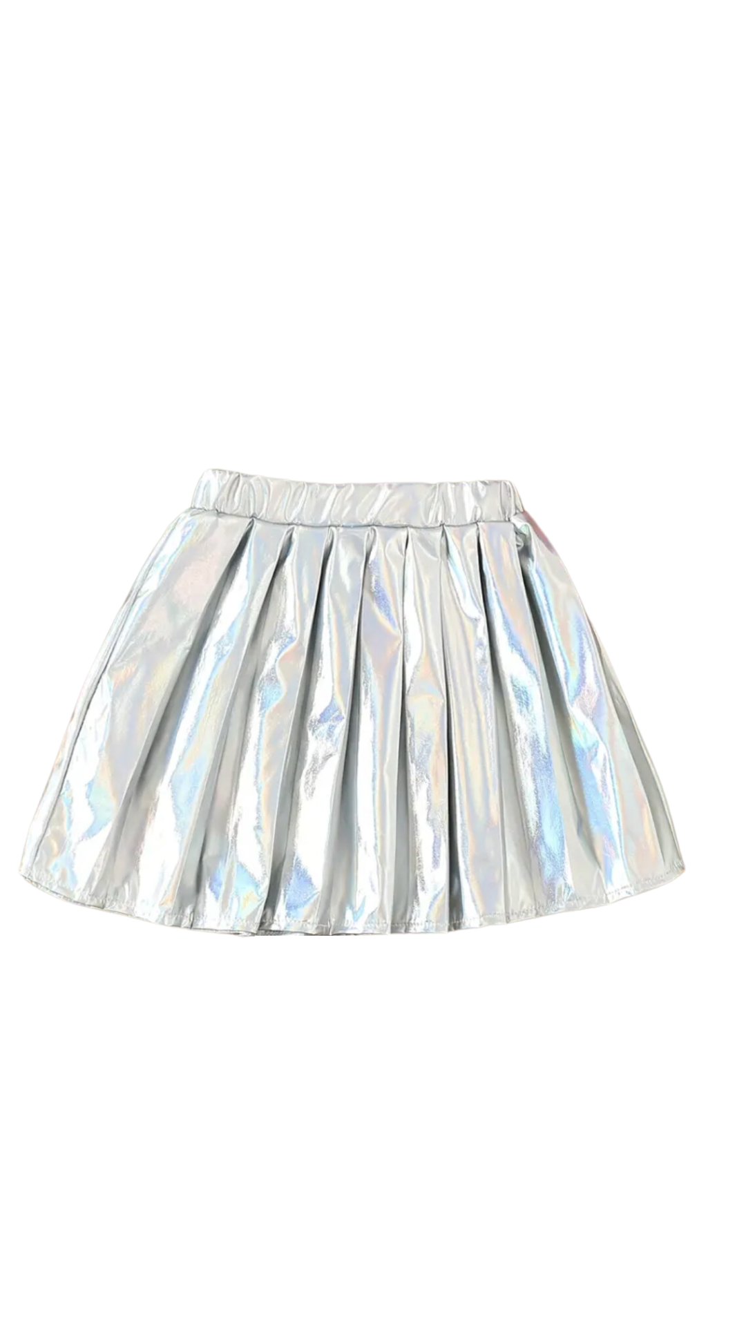 Metallic pleated skirt